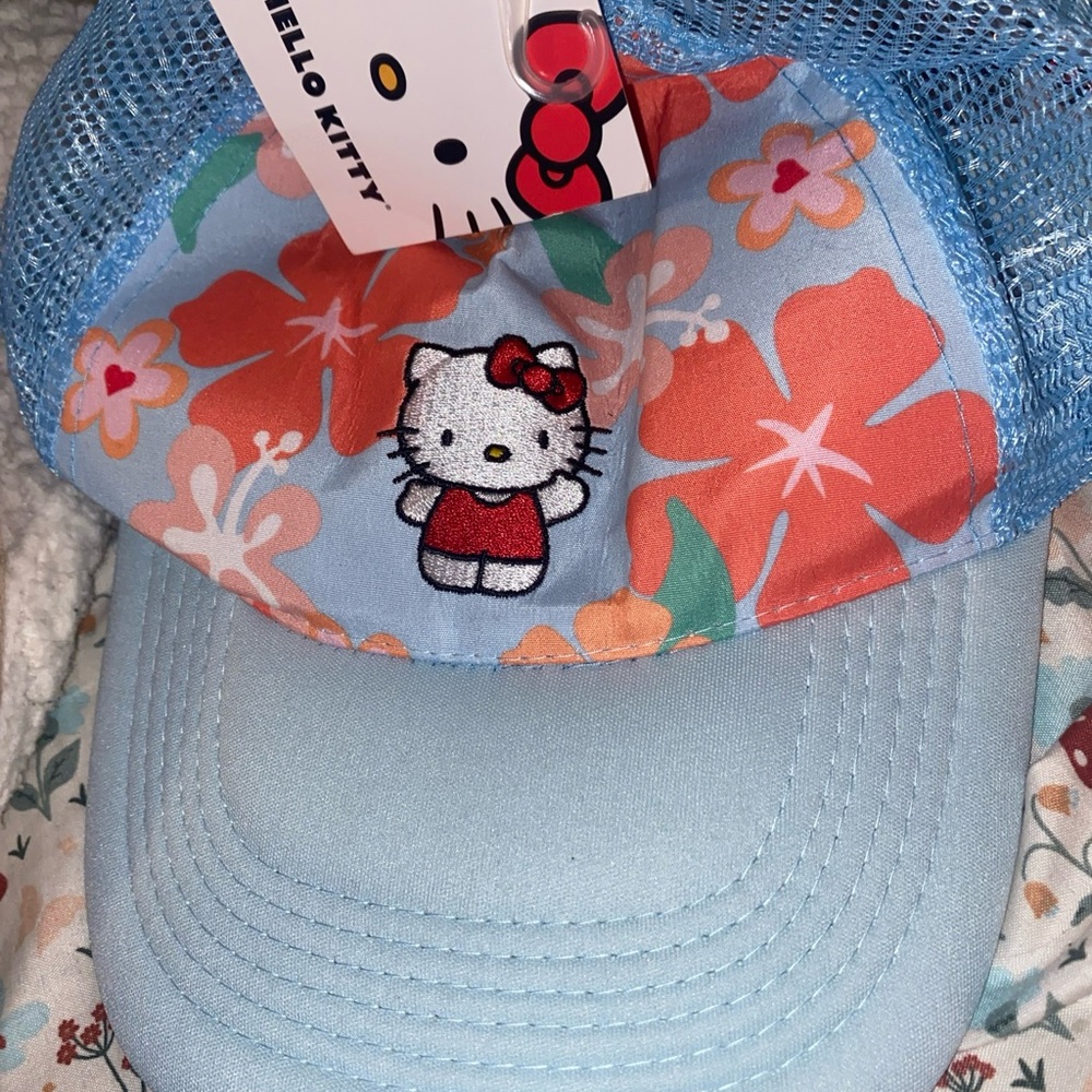 Hello Kitty Floral Blue Cap